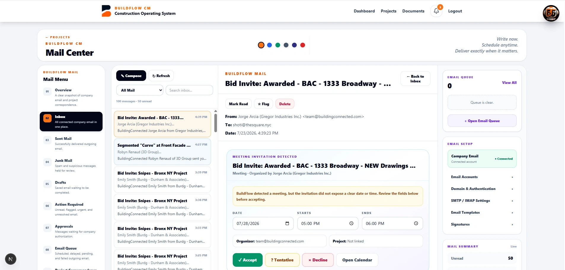 BuildFlow-CM implementation and construction team support