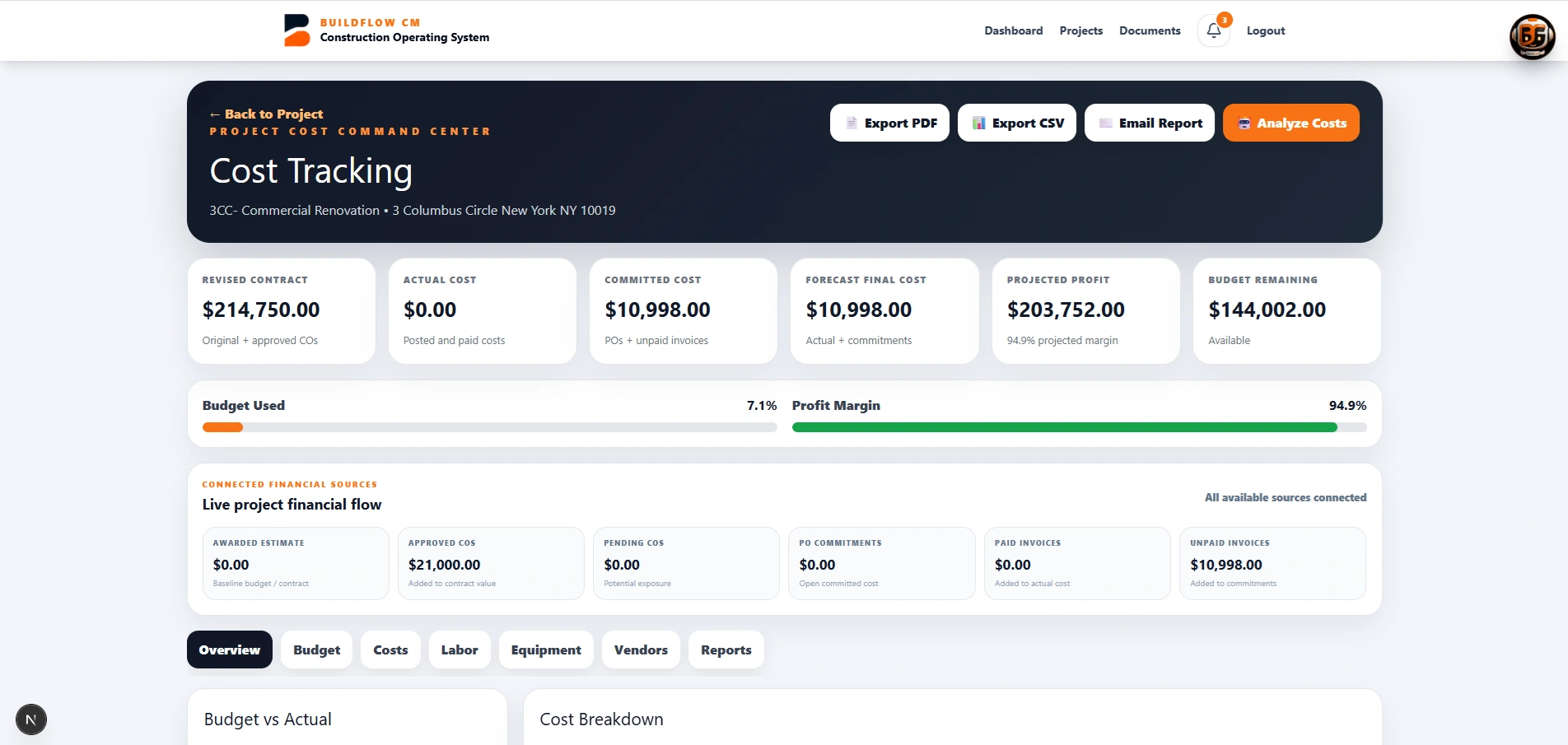 BuildFlow-CM connected construction financial and project workflows